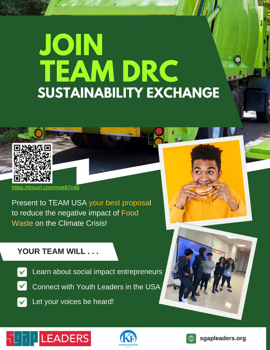 KuvunaFound's tweet photo. Explore real-world climate challenges in your community, like food waste and EV battery disposaland discover how you can make a lasting impact.
Eligibility : 15 to 26 years old,English, be in Kinshasa. Apply before November 11 via Mme Zadia +243 817 022 712 / zadia@kuvuna.org https://t.co/3Y3IFTZrLo