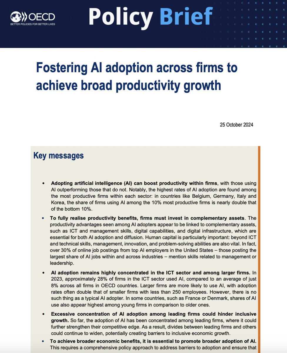 Fostering an inclusive digital transformation as AI spreads among firms - <a href="/OECD/">OECD ➡️ Better Policies for Better Lives</a> Policy Brief No. 8
oecd-ilibrary.org/industry-and-s…
