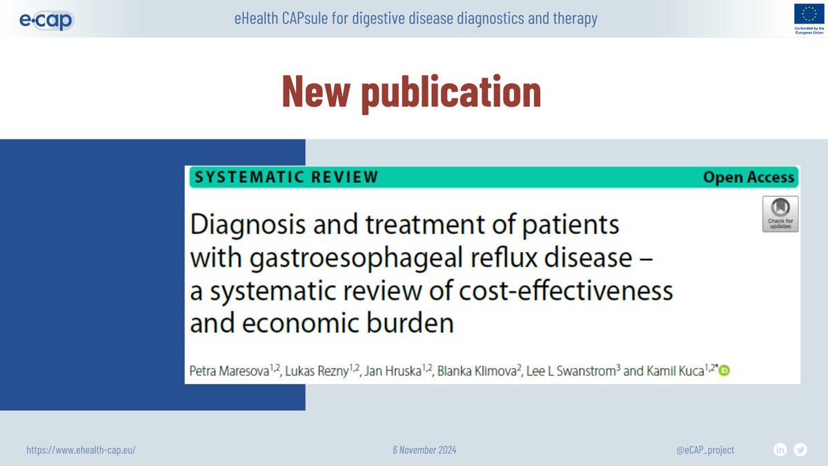Our first publication is out 📖

Partners <a href="/betthera/">betthera</a>  and <a href="/IHUStrasbourg/">IHU Strasbourg</a>  have compiled a systematic review on the #costeffectiveness and economic burden of #GERD diagnosis and treatment published in BMC Health Services Research.

🔗 Have a look here: bit.ly/4erGEwN