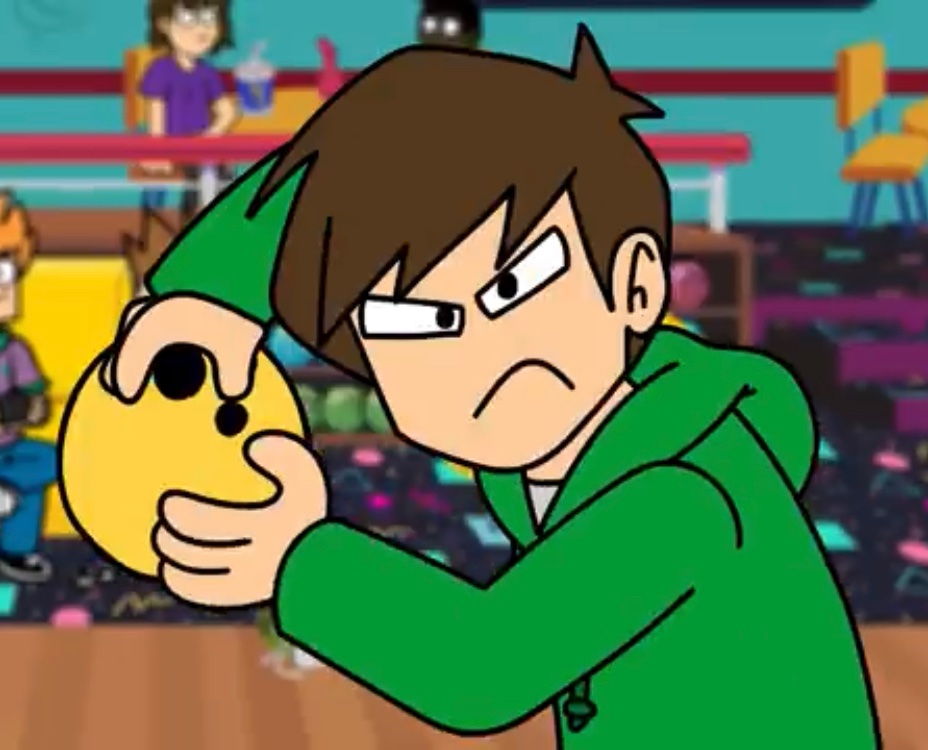 EddsFiancee's tweet photo. @tommie_art Edd holding a yellow bowling ball. https://t.co/lgoZm9DDWG