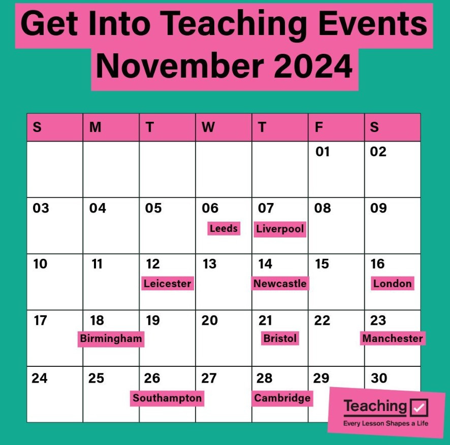 Come and find us at GET INTO TEACHING: SOUTH EAST at Novotel Southampton on 26 NOVEMBER 2024, 17:00-20:00 to find out about training to teach with the Bitterne Park Teacher Training Alliance. #PGCE #QTS #getintoteaching getintoteaching.education.gov.uk/events/241126-…
