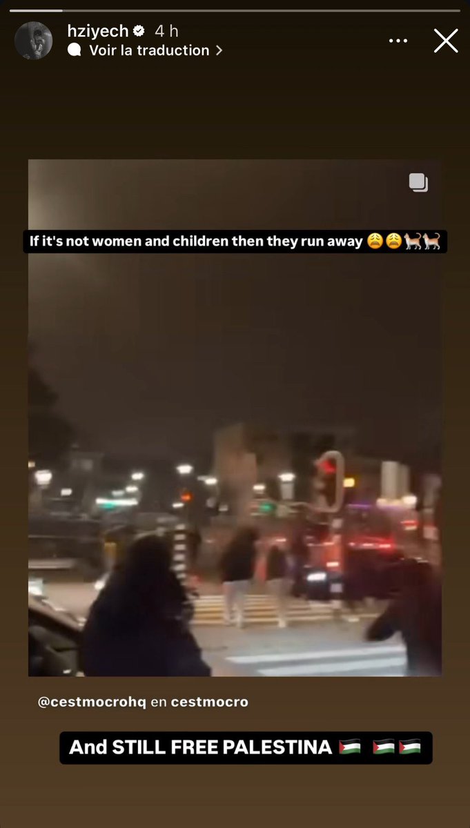 LTMOfficiel212's tweet photo. Réaction de Hakim Ziyech aux affrontements entre les jeunes marocains d’Amsterdam et les supporters du Maccabi Tel Aviv ayant attaqué des maisons de Marocains à Amsterdam.
« Quand ce n’est pas des enfants ou des femmes ils s’enfuient. Et toujours, FREE PALESTINA. »
#LTM #HZ22 https://t.co/mWTgco0osV