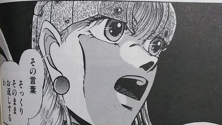 ウィザードリィ漫画を9巻出されてる石垣環先生はウィズで鎧、盾、小手と並んで防具枠「兜」を普通に描くとキャラの顔が見え辛い&後ろ姿でキャラが分り難いので、フード状の鎖帷子を首元に纏めてる、口元を覆うフード状のモノ、鉢金的に頭に纏うと言う方法を取られたそうです。
#ウィザードリィ愛好会