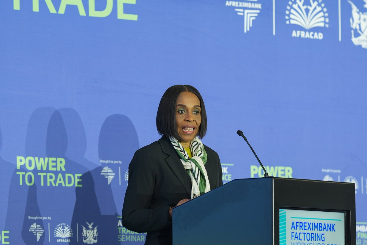 afreximbank's tweet photo. We warmly welcome participants to the Factoring Workshop at #ATFS2024! The workshop kicked off with an empowering opening statement from the Executive Vice President of the Intra-African Trade and Export Development Bank, Afreximbank. She delivered an inspiring message about the transformative role of factoring in unlocking Africa’s trade potential.
Next, we were honored to hear insightful welcome remarks from Mr. Neal Harm, Secretary General of FCI, who shared his vision for the growth of factoring in Africa through a special video message. He emphasized the critical role of factoring in driving innovation in trade finance.
Following this, Mr. Marsorry Ickua, Officer in Charge at the Bank of Namibia, delivered a compelling in-person address. He highlighted Namibia’s commitment to fostering trade finance solutions that empower businesses across the continent.
#Afreximbank #AfricanTrade #ATFS2024 #GlobalAfrica