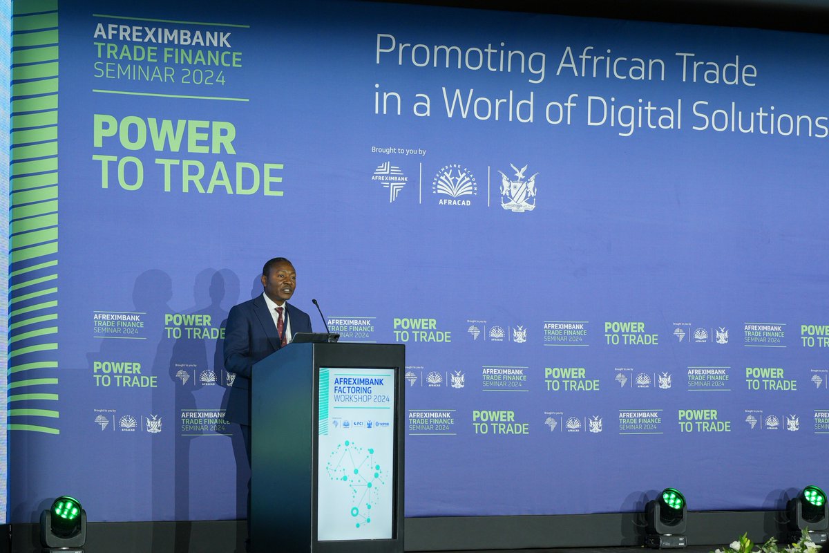 afreximbank's tweet photo. We warmly welcome participants to the Factoring Workshop at #ATFS2024! The workshop kicked off with an empowering opening statement from the Executive Vice President of the Intra-African Trade and Export Development Bank, Afreximbank. She delivered an inspiring message about the transformative role of factoring in unlocking Africa’s trade potential.
Next, we were honored to hear insightful welcome remarks from Mr. Neal Harm, Secretary General of FCI, who shared his vision for the growth of factoring in Africa through a special video message. He emphasized the critical role of factoring in driving innovation in trade finance.
Following this, Mr. Marsorry Ickua, Officer in Charge at the Bank of Namibia, delivered a compelling in-person address. He highlighted Namibia’s commitment to fostering trade finance solutions that empower businesses across the continent.
#Afreximbank #AfricanTrade #ATFS2024 #GlobalAfrica
