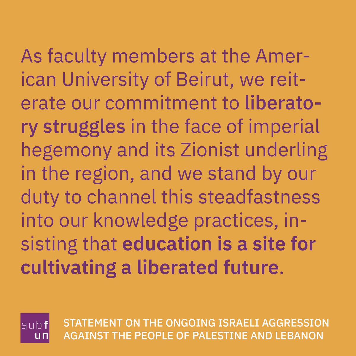AUB Faculty United tweet media