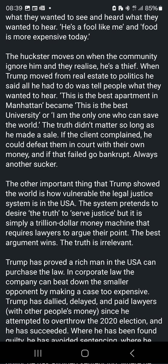 TonyParry17's tweet photo. Great commentary by @RobinHorsfall on @realDonaldTrump and how the huckster lies, cheats and uses the courts to beat his opponents. #TheWorldIsFucked  #Election2024
#Trump2024 #TrumpIsUnfitForOffice #TrumpDerangementSyndrome https://t.co/DyDmACNeYR