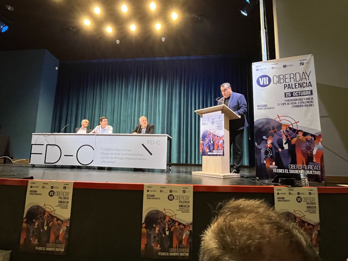 Cidaut's tweet photo. Eduardo Sanz, CISO de Cidaut, participa en el VII Ciberday Palencia en una mesa redonda sobre "Triunfos en ciberseguridad".
Gracias a APETIC y AETICAL por este evento. 🔒💻
#Ciberseguridad #Ciberday https://t.co/Sq2L9hzbib