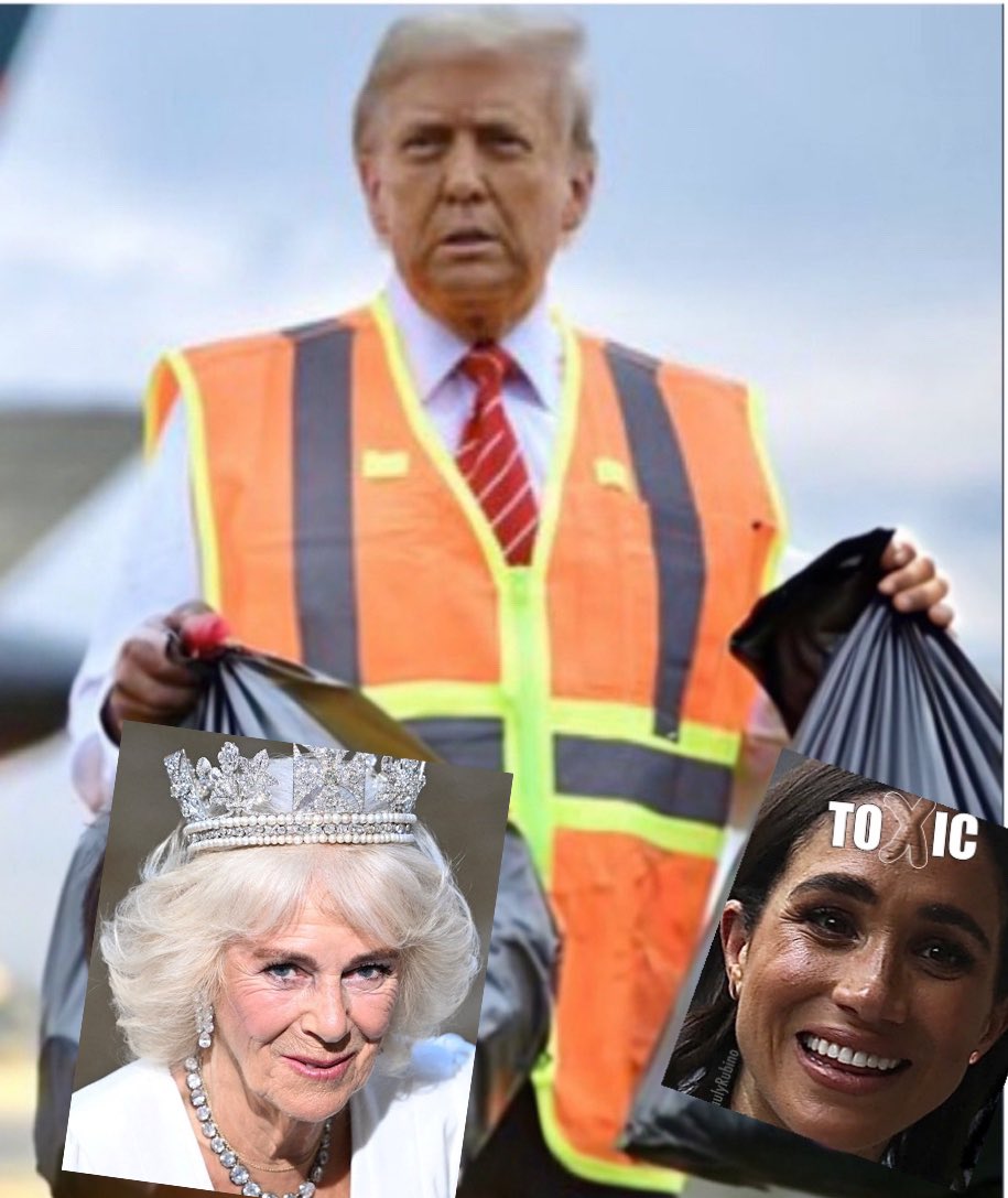 DJTrumpIII's tweet photo. I hope that Queen Camilla and Meghan Markle, who were exposed on Epstein's list, will be prosecuted by the 47th U.S. federal government under Trump's leadership😏😂🍾
#CorruptedMedia 
#Hypochrisbouzy
#MeghanMarkleExposed https://t.co/Sg7D8mz7Bx
