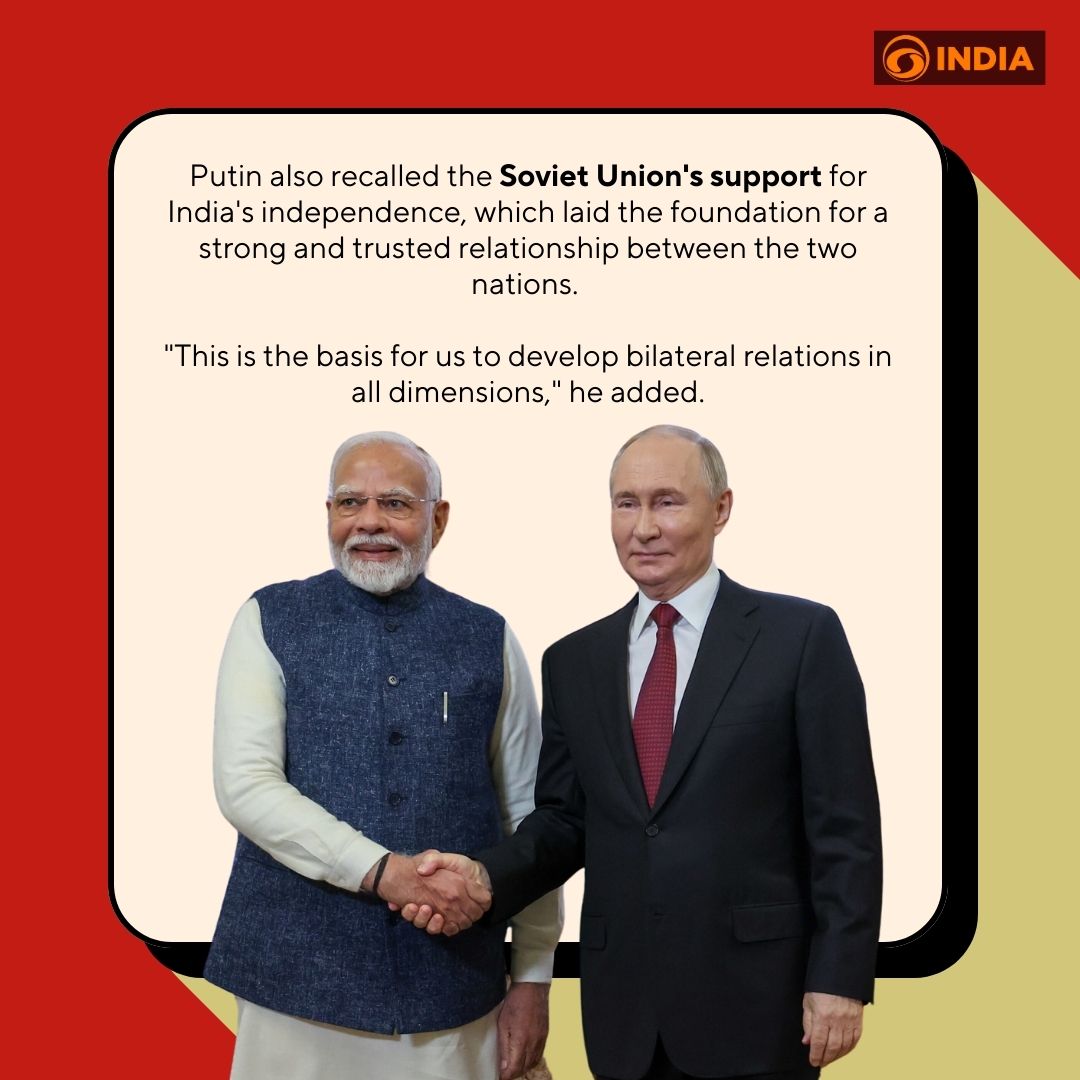 DDIndialive's tweet photo. Russian President Vladimir Putin reiterated that India is a "natural ally" and long-term partner, describing it as a great country. Know more ⏩

#Russia #putin #vladimirputin #modirussiavisit #indiarussia https://t.co/U4Mz0ngVYv