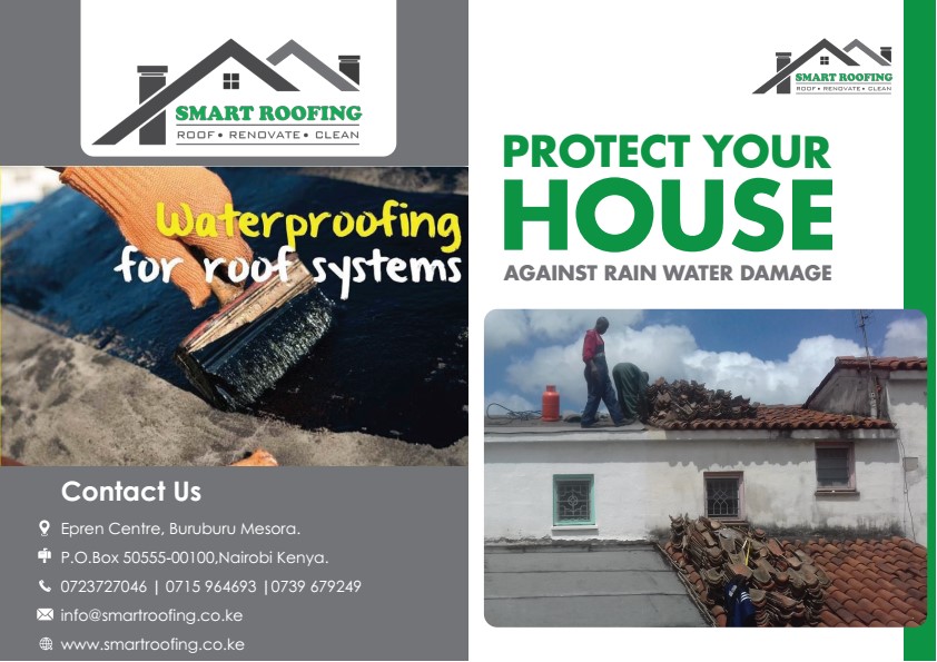 Protect your house against water damage by #waterproofing your roof this rainy season. call us 0715964693.
Aoko Baltasar Ebang Engonga Deputy President #BaltasarEngonga Ndindi Nyoro DP Kithure Kindiki Ndii Kenyan ID #FarmersSeeds Singapore