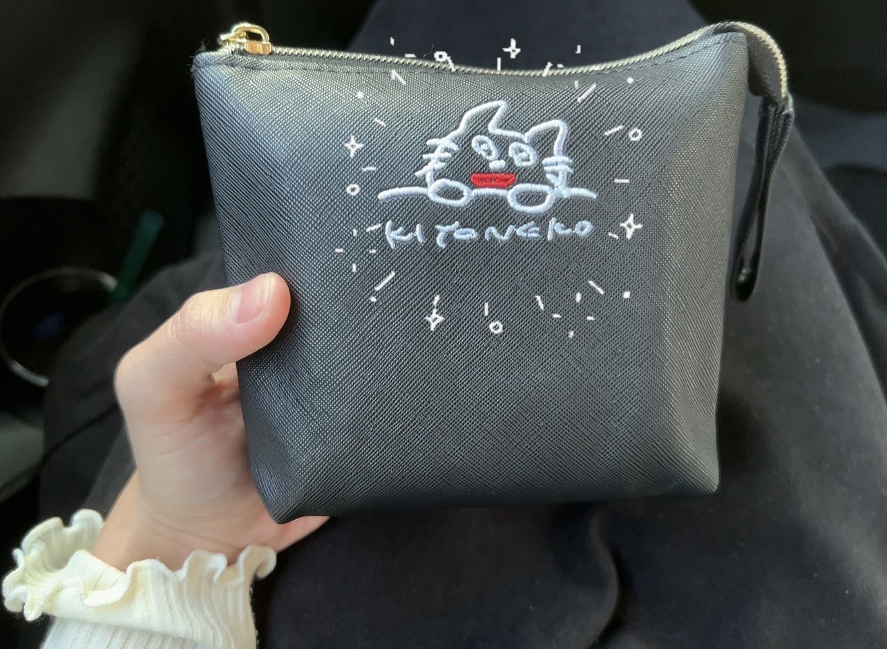 キヨ猫ポーチ(ブラック・グレー) | きよねこ屋 -キヨ公式通販
