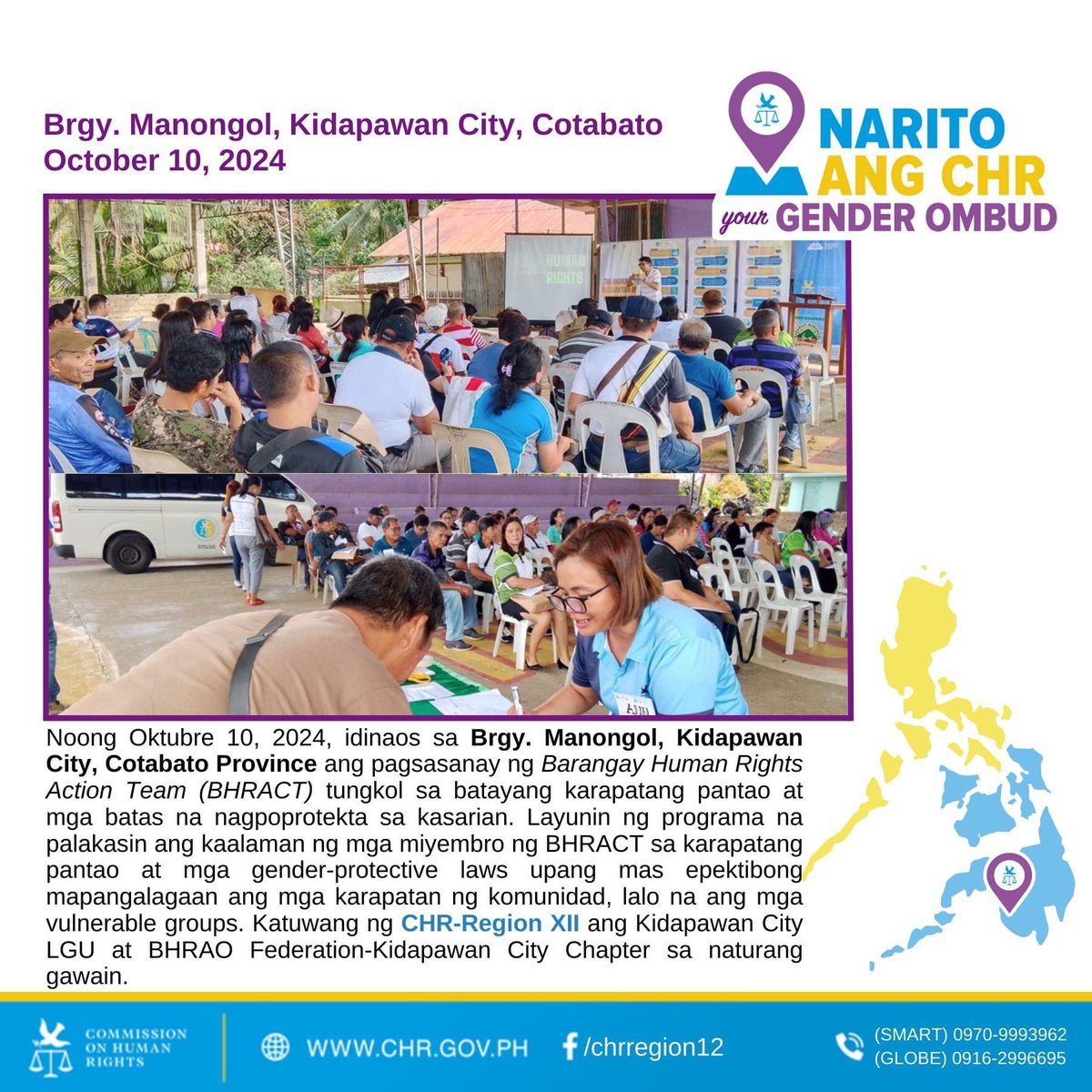 CHRgewhrc's tweet photo. Reposted from CHR-Region XII, Gender Ombud! 

#NaritoAngCHR
#CHRngLahat
#naglilingkodmagingsinokaman
#CHRRehiyonDose https://t.co/xg0eMIAwxf