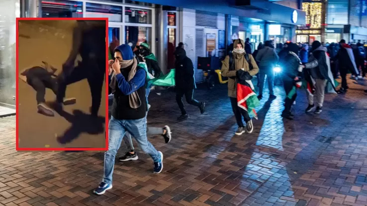 Ad #AmsterdamPogrom è ricominciata la caccia all'#ebreo. Tifosi del #Maccabi aggrediti con coltelli, spranghe di ferro, tirapugni. Feriti e dispersi. Tifosi chiusi in albergo. Lo #sport è il pretesto di un #pogrom anti ebraico. #Neveragain, il #Maipiu è oggi.