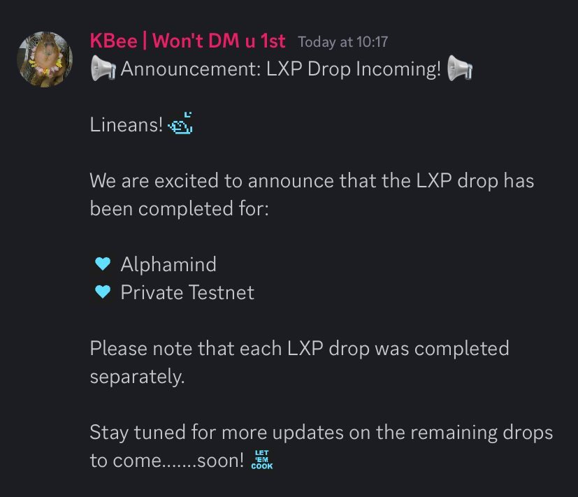 supertramplens's tweet image. ๐ Lineans! @LineaBuild has started distributing $LXP for 2 campaigns!
โ
Alphamind
โ
Private Testnet
You can check from your transactions!
How many #LXP did u get?
#OnLinea
