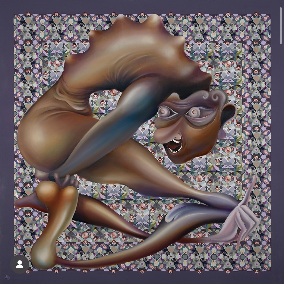 Gm 👹

Body of Paradox
While trapped within the boundaries of the body, a person embarks on a journey to discover themselves. Every strange moment is the beginning of a search for meaning. 

👁️ 100x100 cm 
👁️ Oil on canvas
👁️ 2024