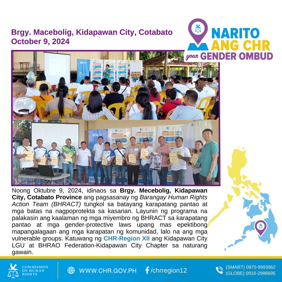 CHRgewhrc's tweet photo. Reposted from CHR RO XII, Your Gender Ombud!

#NaritoAngCHR
#CHRngLahat
#naglilingkodmagingsinokaman
#CHRRehiyonDose https://t.co/bLJUUNsWa1