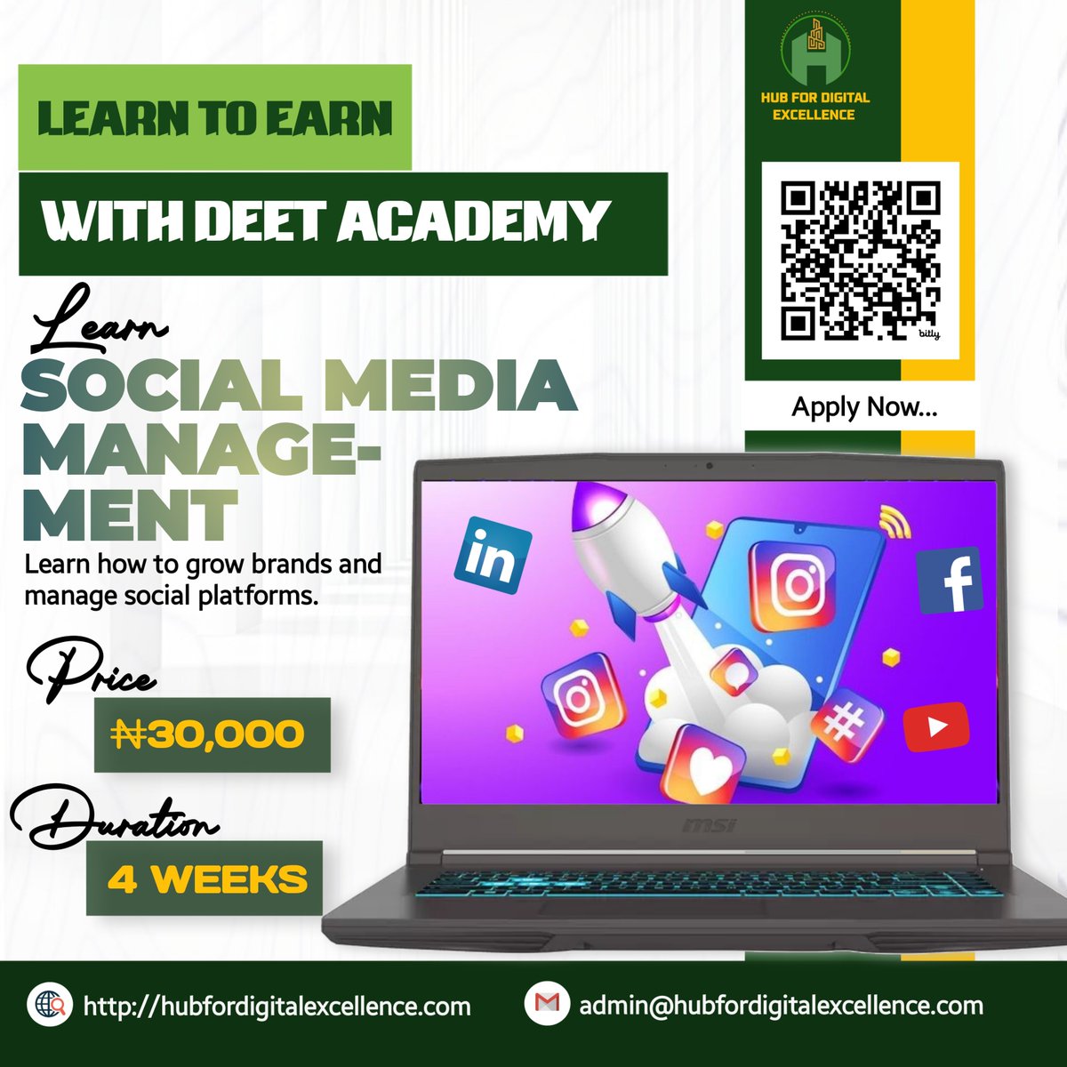digitalexcelhub's tweet photo. Learn to Earn with DEET Academy!

Ready to land high-paying remote jobs? Equip yourself with in-demand skills through DEET Academy's hands-on training and expert-led courses, starting at just ₦30,000. Our partnership guarantees job placement for successful graduates. https://t.co/QmniHryRtl