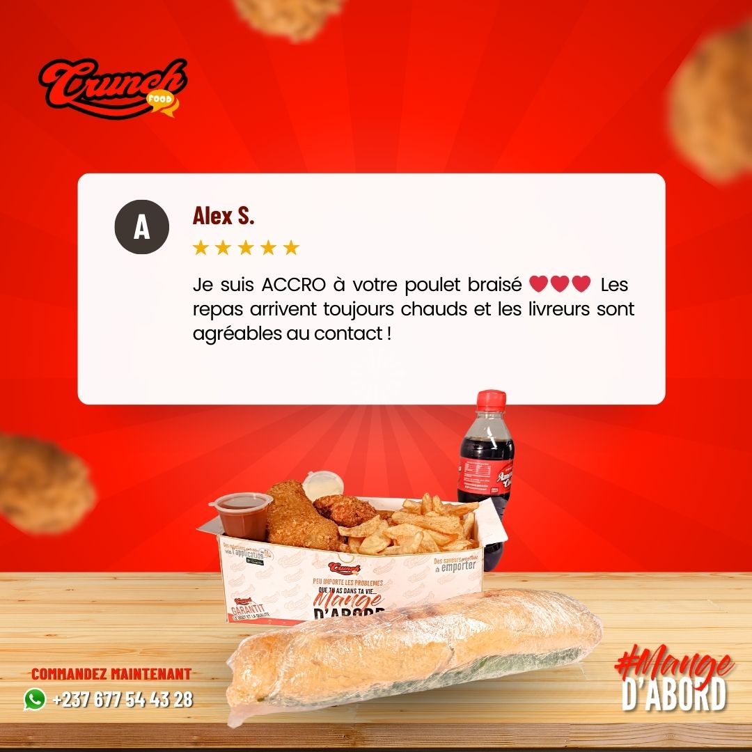 Crunchfood237's tweet photo. Votre satisfaction est la nôtre 🥰 Vous n'imaginez même pas à quel point !

Passe ta commande sur WhatsApp au 677 54 43 28

-----------------

-10% de réduction sur ta 1ʳᵉ commande en utilisant l'app

https://t.co/MBQ8G0ee9O

#crunchfood #mangedabord https://t.co/A2E66UNgJy