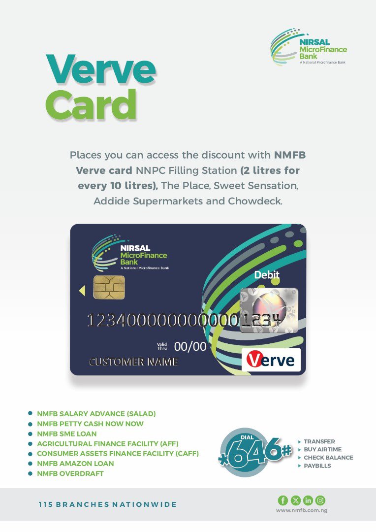 Shop at your favorite spots with ease using your NMFB card! Discover all the amazing places you can use it, including NNPC outlets. Check them out here: myverveworld.com/goodlife/locat…
#tgif #nmfbcares #easilyaccesible