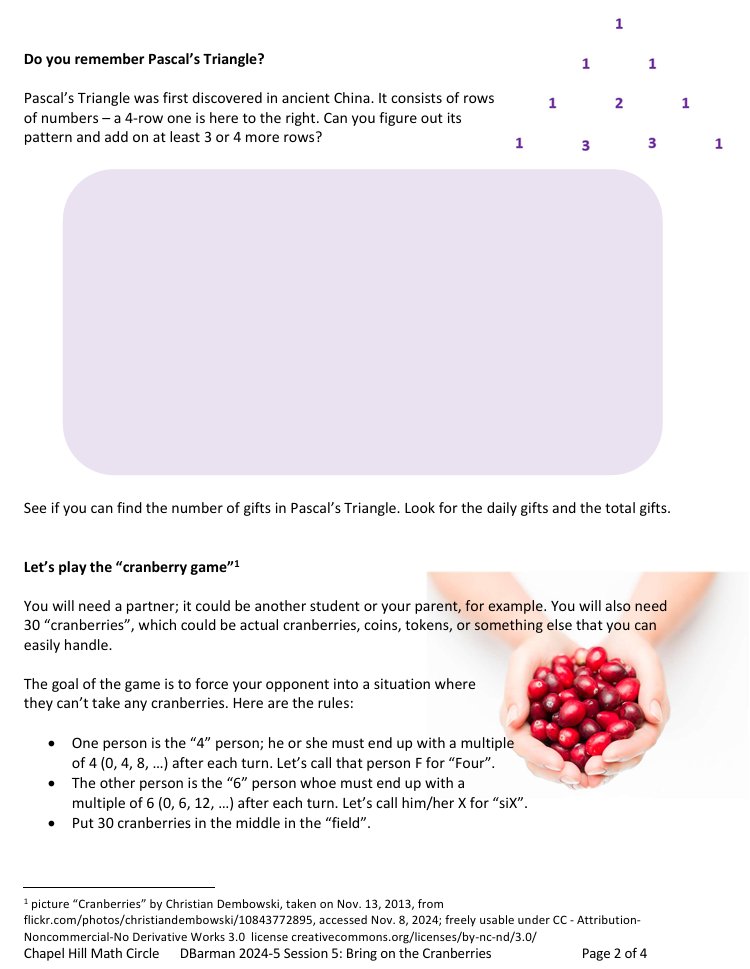 dbarman's tweet image. I have my next #mathCircle @MathCircleNet lesson planned for tomorrow at @UNC chapelhillmathcircle.org on #Thanksgiving incl mention of #tvsThanksgiving trianglevegsociety.org/thanksgiving - fun 1st-3rd grade #mathisfun activities incl a game I made up last night. #mtbos #iteachmath