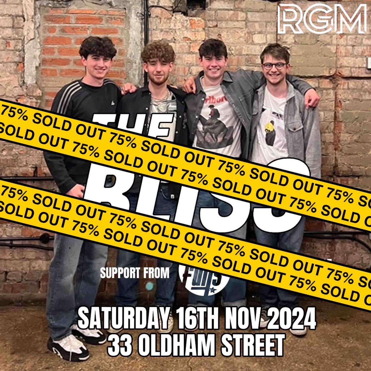 🎙️ RGM LIVE 🎙️

🎉 VERY LOW TICKET WARNING 🎉

75% SOLD

16th November 2024 <a href="/33OldhamStreet/">33 Oldham Street</a> 

<a href="/TheBlissUk/">The Bliss</a>  // <a href="/thefallsband_/">TheFallsBand</a>  // @howarthuk

STARTS AT 7PM || 18+ 

🔗 rgm.press/buy-tickets-fo…

#RGM #Manchester #RGMLIVE