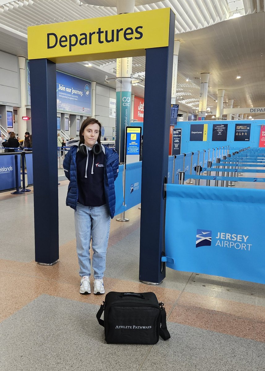 Grace_SprinT35's tweet photo. Off again! 2 days training National Taekwondo Centre Nottingham, many thanks to @BLUEISLANDS_ for flight sponsorship. @GBTaekwondo Para Poomsae Elite Squad #AthletePathways @JerseyCGA @JerseySport @lborouniversity @Paralympics https://t.co/DSj9v0bYo3