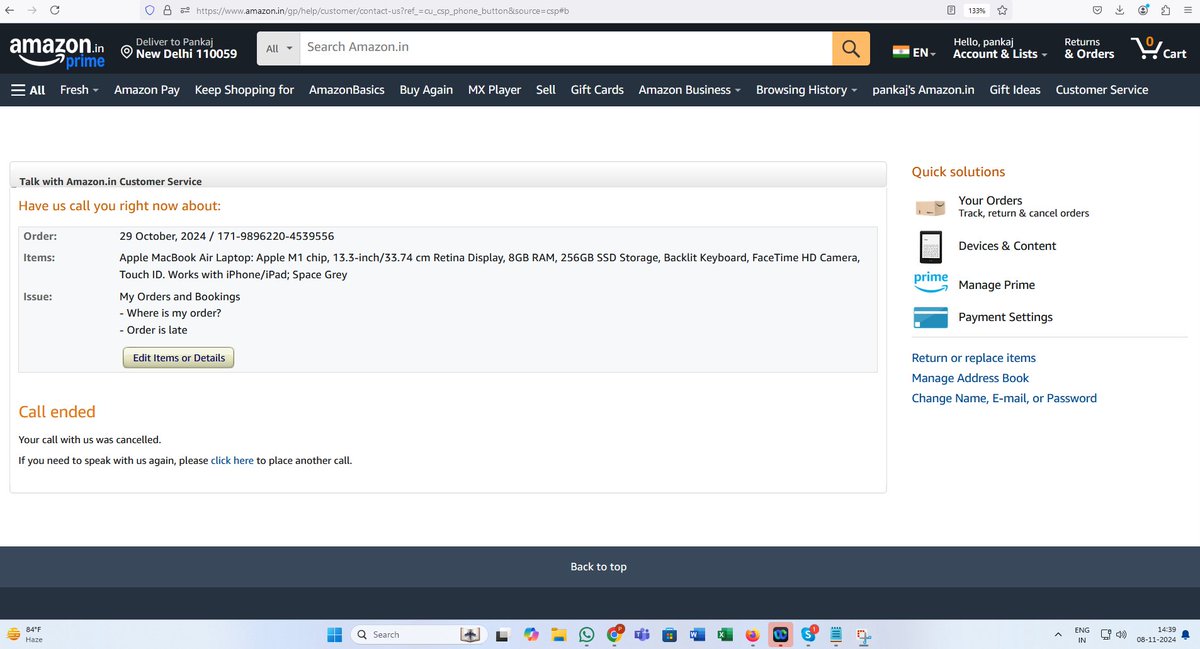 ArtistPKS's tweet photo. @JeffBezos Tried to call customer care executive, but it is showing Call ended each time.

It seems that, @amazon @amazonIN  has blocked my number for calling to customer care @AmazonHelp. 

@BandBajaateRaho https://t.co/Ux4z2ATHZD