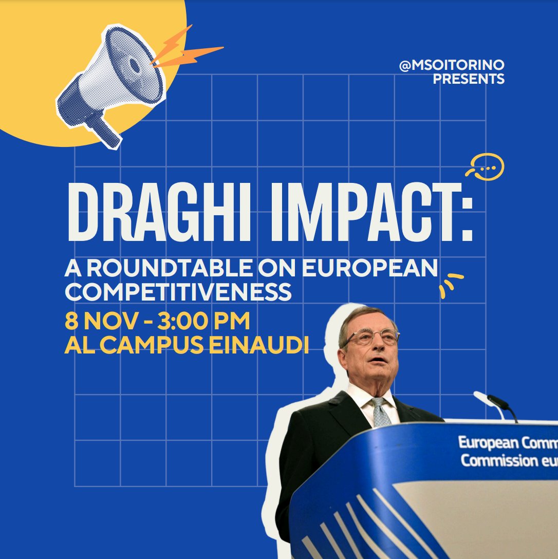 sioipiemonte's tweet photo. 👉 Vi aspettiamo questo pomeriggio alle 15, presso il Campus Universitario Luigi Einaudi (Aula B2), per la tavola rotonda dedicata al rapporto Draghi organizzata dal nostro Movimento studentesco, @MSOITorino . https://t.co/ysq7ncmfXd