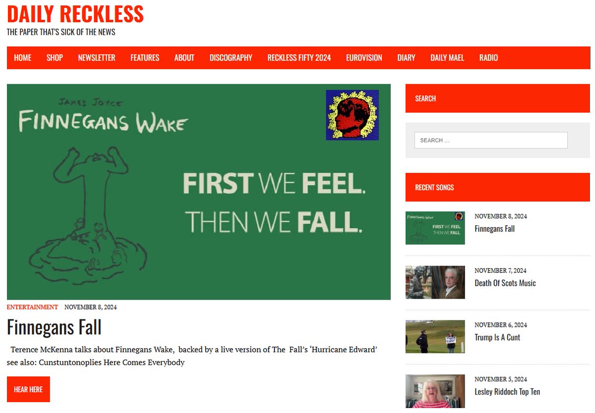 Daily_Reckless's tweet photo. This morning's front page song at the Daily Reckless. https://t.co/U9NYEqfWR1 #fallfriday https://t.co/29HYovQMWp