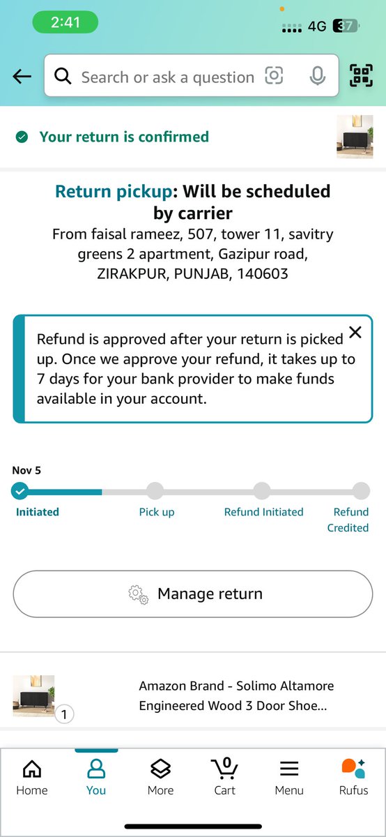 faisalashu9's tweet photo. @amazonIN from last one month i am waiting for my return and refund, no one is coming for pickup and your fucking customer support team is fooling around. Please look and return my money https://t.co/sk4zfB2Aq0