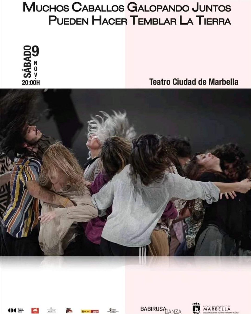 Mañana 9 de Noviembre estaremos en el Festival Marbella Todo Danza  después de esta semana realizando el Laboratorio de Creación e Investigación para Hacer Temblar la tierra con los cuerpos galopantes del Sur.

@marbellatododanza
@teatrociudaddemarbella
@delegacionculturamarbella