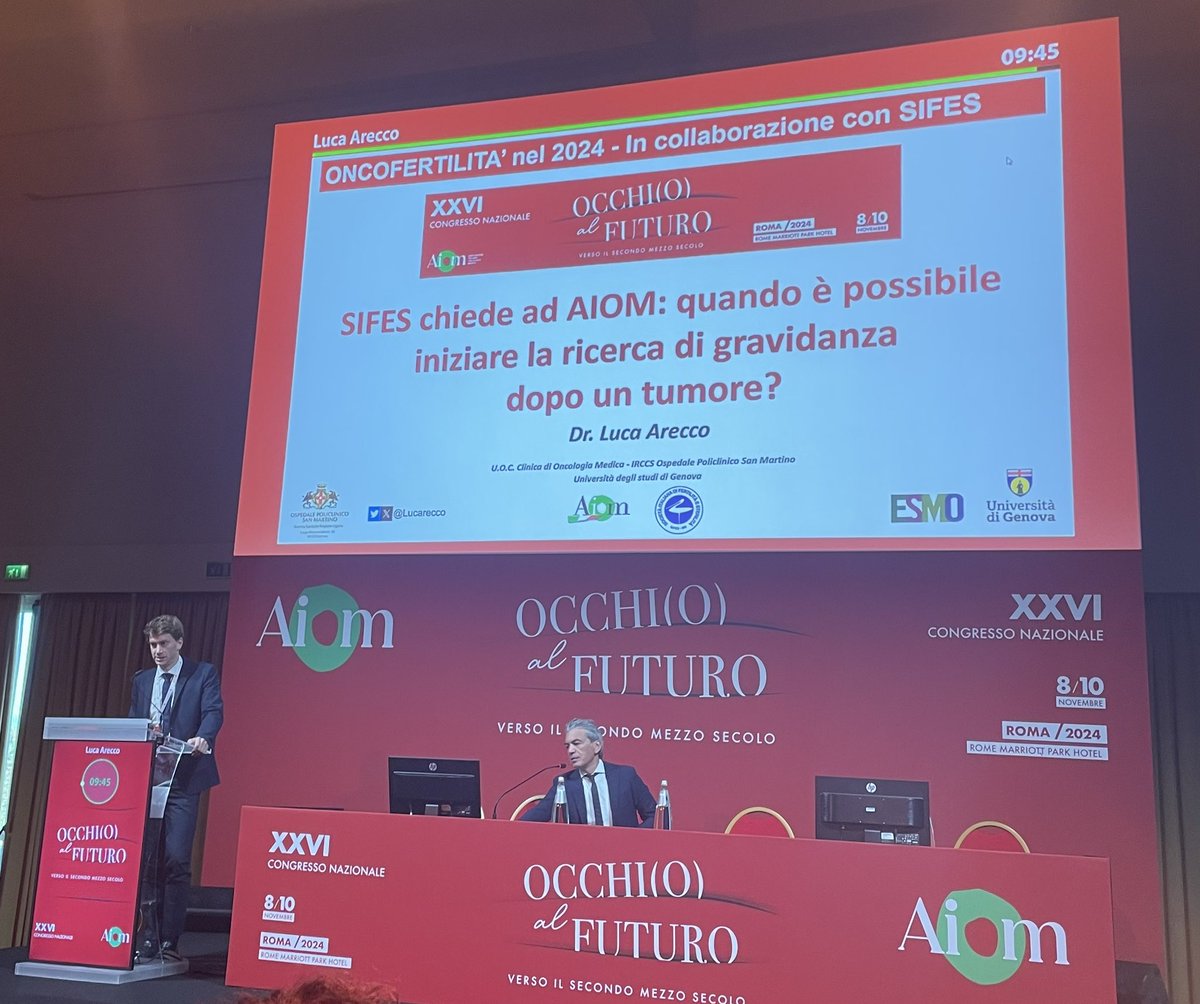 Roberto Borea, MD (@robertoboreamd) on Twitter photo #AIOM24 inizia con importanti updates sulle possibilità di gravidanza dopo un tumore!
🔑 points:
-> minore età alla diagnosi
-> prima gravidanza in età più avanzata
=> dobbiamo aspettarci un aumento di questi casi!
<a href="/Lucarecco/">Luca Arecco, MD</a> <a href="/UniGenova/">Università di Genova</a> <a href="/AIOMtweet/">AIOM</a> #AIOM24 inizia con importanti updates sulle possibilità di gravidanza dopo un tumore!
🔑 points:
-> minore età alla diagnosi
-> prima gravidanza in età più avanzata
=> dobbiamo aspettarci un aumento di questi casi!
<a href="/Lucarecco/">Luca Arecco, MD</a> <a href="/UniGenova/">Università di Genova</a> <a href="/AIOMtweet/">AIOM</a>