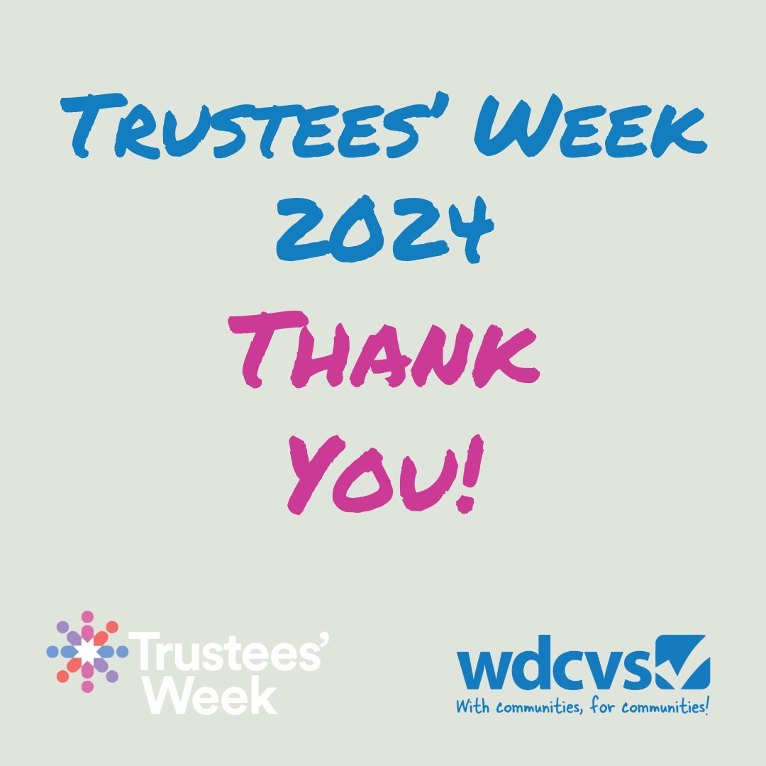 WDCVS | Community & Volunteering (@wdcvs) on Twitter photo #TrusteesWeek
Thank you for the time, commitment and effort you bring to your charities to help them thrive.
If you would find out how you can be a Trustee, contact WDCVS on info@wdcvs.com, call 0141 941 0886 or visit
wdcvs.com/being-a-truste… #TrusteesWeek
Thank you for the time, commitment and effort you bring to your charities to help them thrive.
If you would find out how you can be a Trustee, contact WDCVS on info@wdcvs.com, call 0141 941 0886 or visit
wdcvs.com/being-a-truste…