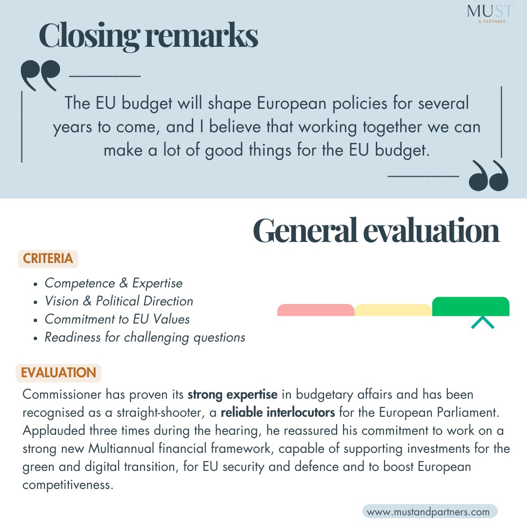 🇪🇺 Commissioner Hearings Highlights! 📢

Piotr Serafin, Commissioner-designate for Budget, Anti-Fraud, and Public Administration, was applauded multiple times during his hearing, showcasing his strong expertise in #budgetary affairs.

🔎 Read more in our summary!
