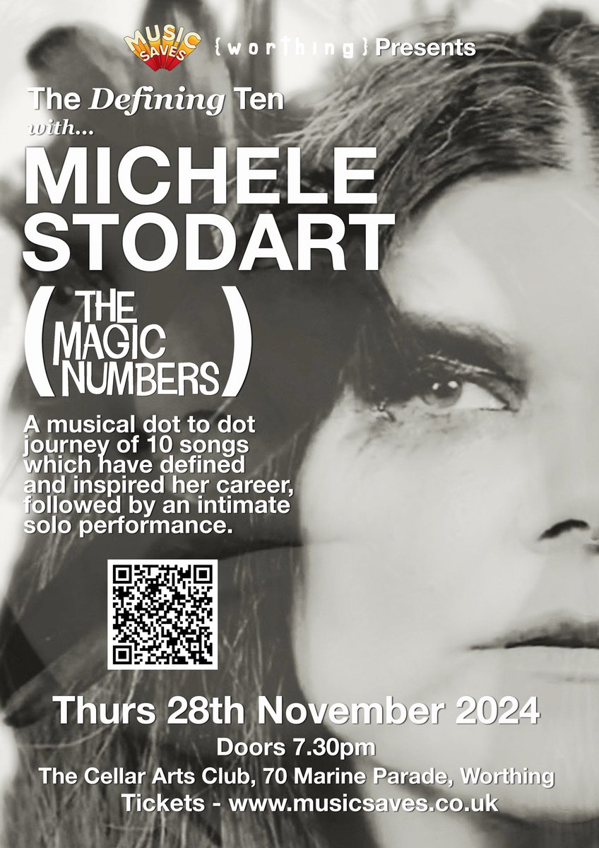 Next #thedefiningten event is on sale now with <a href="/MicheleStodart/">Michele Stodart</a> of <a href="/themagicnumbers/">The Magic Numbers</a> coming to the <a href="/cellarartsclub/">Cellar Arts Club</a> in #worthing. Tickets at musicsaves.co.uk/product/the-de…