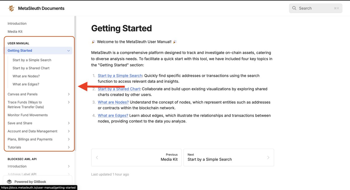 MetaSleuth's tweet photo. The new User Manual for #MetaSleuth is now live! ๐
๐ Explore it here: https://t.co/GQd7uMCXA3
Weโve added sections on "Start by a Simple Search" and "Start by a Shared Link" to help first-time users get up to speed quickly. Dive into our comprehensive resource to maximize your blockchain analysis experience!
๐ต๏ธSimplify and enhance your on-chain investigations with #MetaSleuth