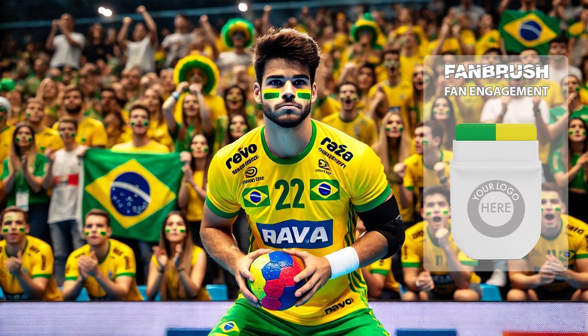 Fanbrush_Colors's tweet photo. ⚡️🇧🇷 Brazil has qualified for their 17th #Handball #WorldChampionship! 🙌🎉 Fans, it's time to celebrate! 🎨 Equip your brand with Fanbrush and let your supporters wear their passion with pride. ✨ #IHF https://t.co/i2ZnHxV8RR https://t.co/dPZK8hdTzN