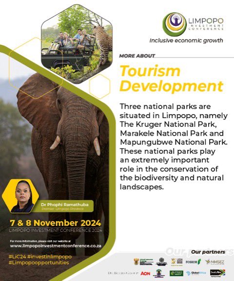 Limpopo_IC's tweet photo. Tourism Development - Learn more about Limpopo Investment Conference #LiC24 #Investinlimpopo #Limpopoopportunities Part 1 of 2 https://t.co/gmeP8YrvTE