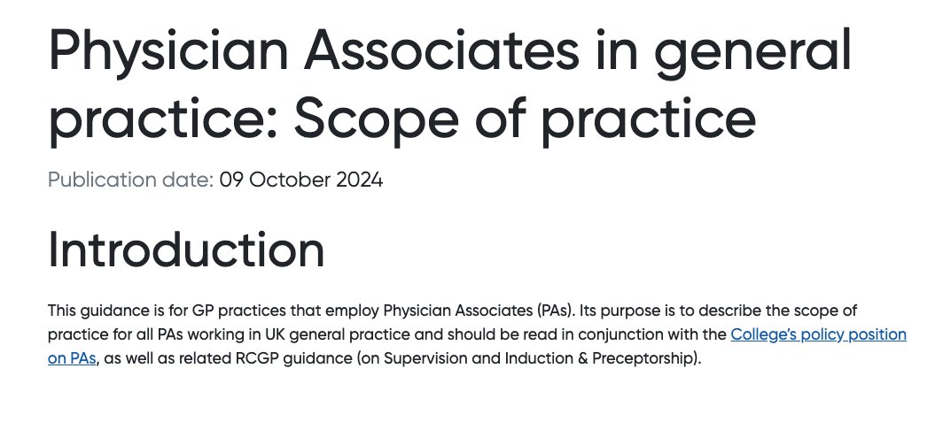 Partha S Kar 🇮🇳🇬🇧🏏🎥 (@parthaskar) on Twitter photo Reminder that <a href="/gmcuk/">GMC</a> & <a href="/NHSEmployers/">NHS Employers</a> have asked for CONSISTENCY re scope of work for #PhysicianAssociates
2 available at present
<a href="/TheBMA/">The BMA</a> and <a href="/rcgp/">Royal College of General Practitioners</a> (for those in post)
Avoid confusion for Employers & Trusts
Keep it consistent <a href="/RCPhysicians/">Royal College of Physicians</a> <a href="/BDChadwick/">Ben Chadwick</a>
rcgp.org.uk/representing-y… Reminder that <a href="/gmcuk/">GMC</a> & <a href="/NHSEmployers/">NHS Employers</a> have asked for CONSISTENCY re scope of work for #PhysicianAssociates
2 available at present
<a href="/TheBMA/">The BMA</a> and <a href="/rcgp/">Royal College of General Practitioners</a> (for those in post)
Avoid confusion for Employers & Trusts
Keep it consistent <a href="/RCPhysicians/">Royal College of Physicians</a> <a href="/BDChadwick/">Ben Chadwick</a>
rcgp.org.uk/representing-y…