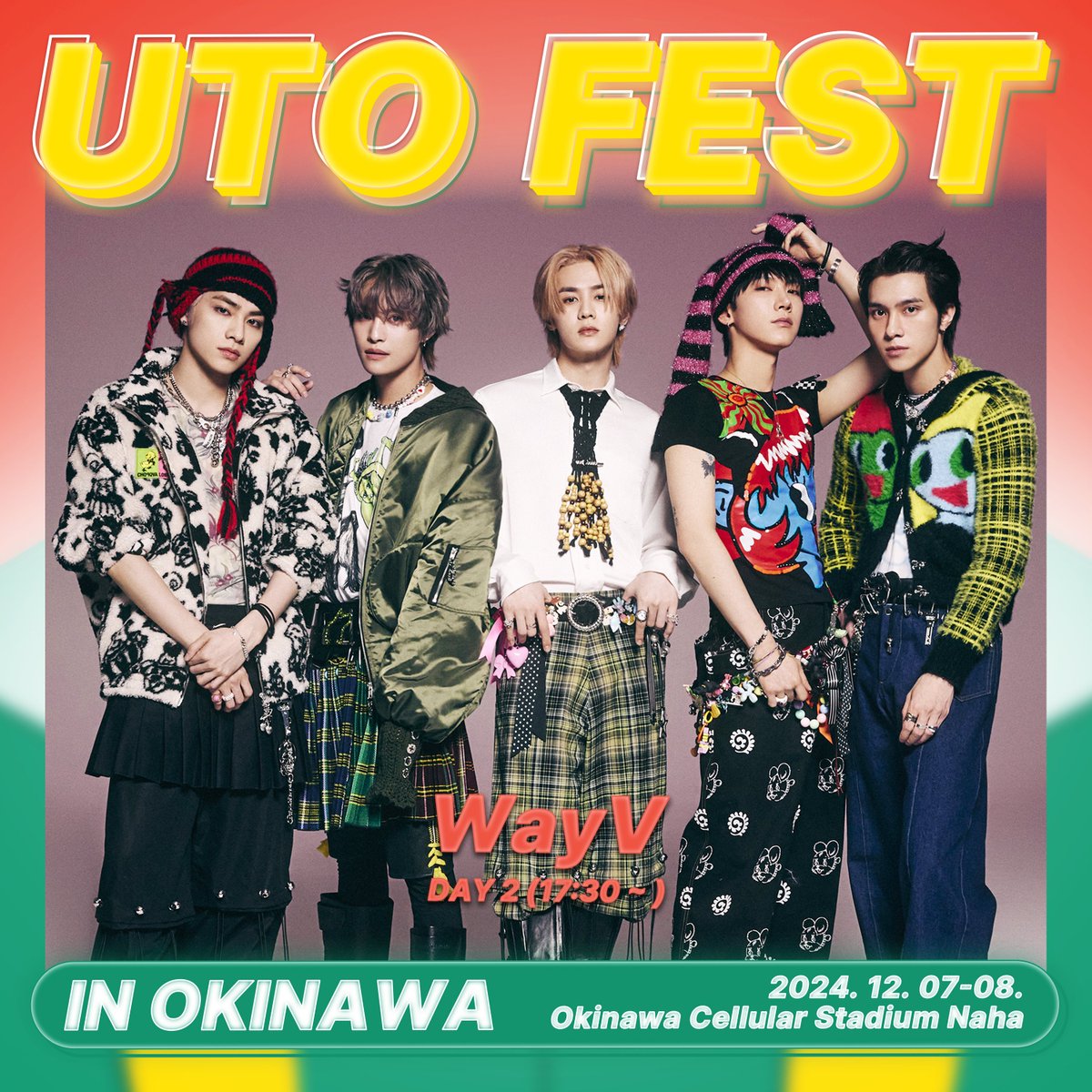 UTOENT's tweet photo. ✨UTO FEST in Okinawa アーティストラインアップ - WayV✨

2024年12月7日、8日！
沖縄セルラースタジアム那覇で開催される
UTO FEST in Okinawa！

12月8日！
沖縄で繰り広げられるWayVのステージ！
どんな曲が聴けるかな❓❓❓

🔗公演情報はこちら🔗
https://t.co/DmVj9yNIbn

🔗チケット購入はこちら🔗
https://t.co/yPCzYziE7J