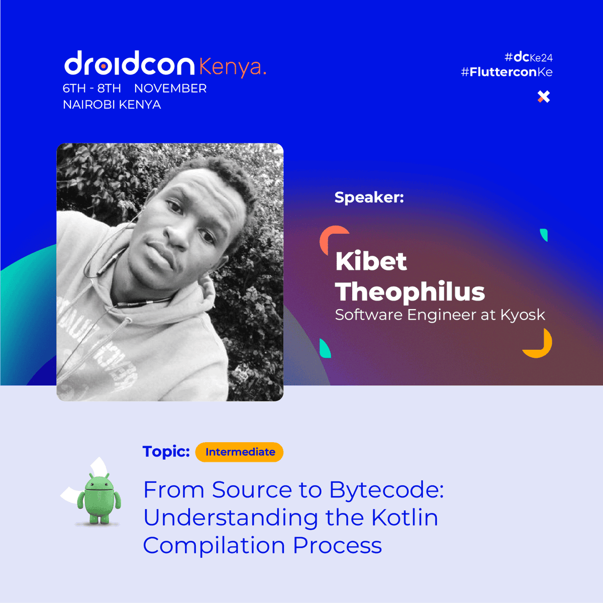 Unpack the Kotlin compiler’s secrets with <a href="/_kibetheophilus/">Theo</a> in "From Source to Bytecode: Understanding the Kotlin Compilation Process "🛠️ This session dives deep into how Kotlin code becomes JVM bytecode, breaking down each stage—from lexical analysis and parsing to code