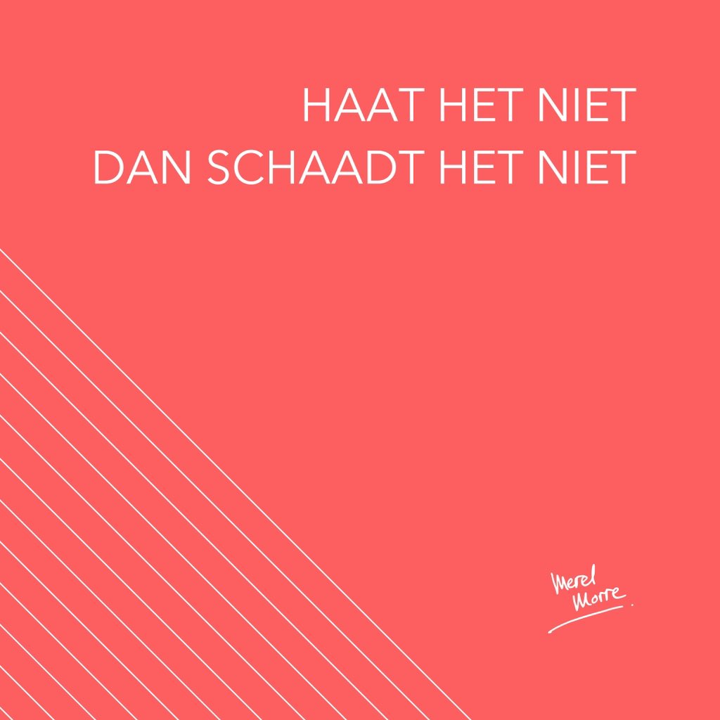 Sowieso best wel klaar met haat en haters