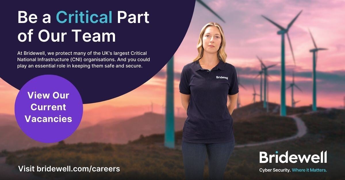 Ready for the next step in your cyber security career? Become a critical part of our team!

Head over to our careers page to see our current vacancies ➡️ eu1.hubs.ly/H0dzTY10

#LifeAtBridewell