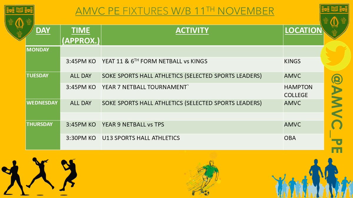 Week beginning 11th November...