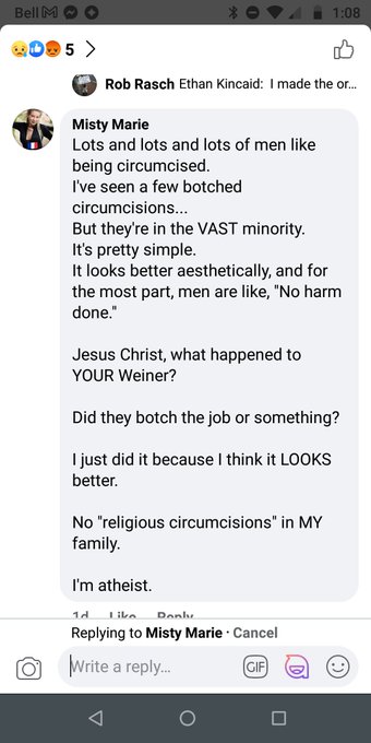 TheGuardianAn15's tweet image. I don't know what @NickJFuentes thought he was going to accomplish with his "Your body, my choice" post, but as an #intactivist, I'm finding the backlash rather delicious.
#circumcision #MyBodyMyChoice #IDidNotConsent #IAmNotThankful #SexCrime #BornPerfect #ChildAbuse #EndCGM