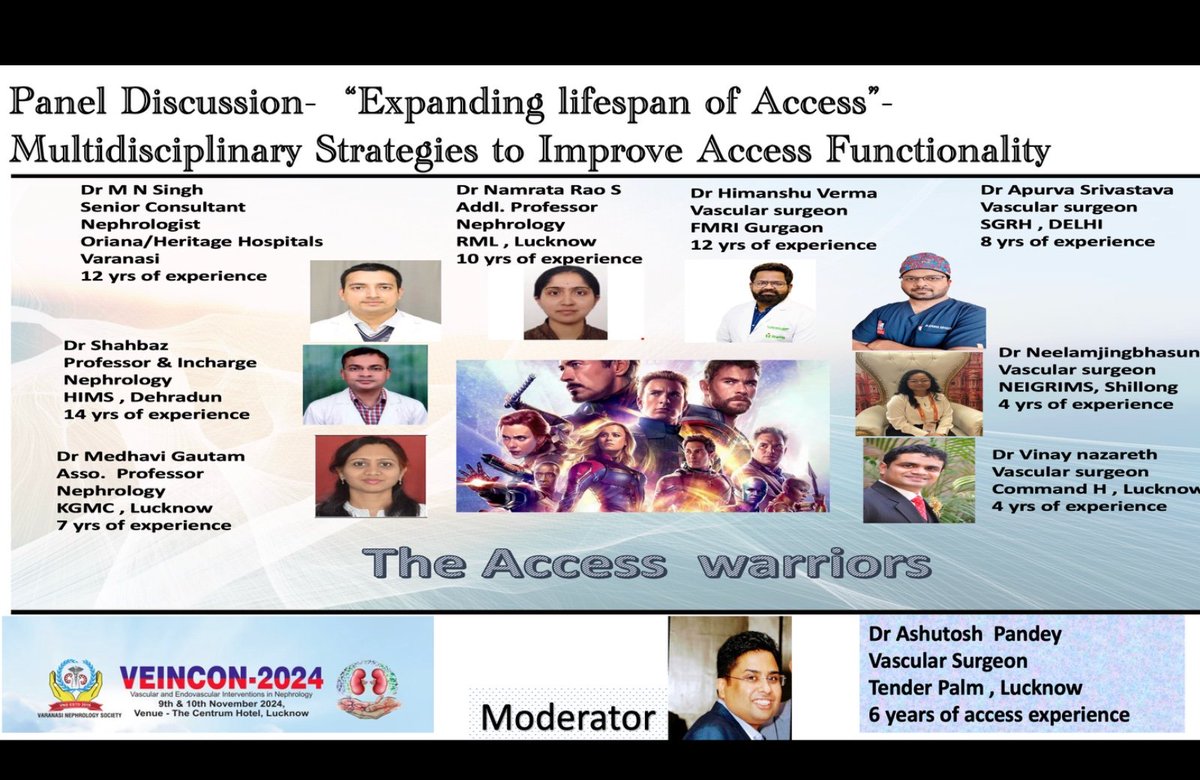 vascularsrgn's tweet image. &quot;🛡️ Assemble! 🛠️ Ready to tackle the toughest challenges in AV Access! Join our expert nephrologists &amp;amp; surgeons for an epic panel showdown on #accessEd 💥 Will we be the heroes in the fight against complications? Stay tuned to find out! #AVAccess #InfinitySkills&quot;  @theveincon