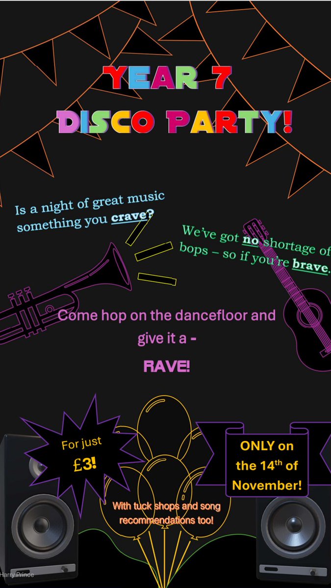 Our Year 11 Ambassadors would like to invite Year 7 pupils to a Disco. Party from 5pm to 7pm on Thursday 14 November.  #ShavingtonSpirit #SPARK #SAY7 #SAY11 #SAY11Prom #SAY11Ambassadors