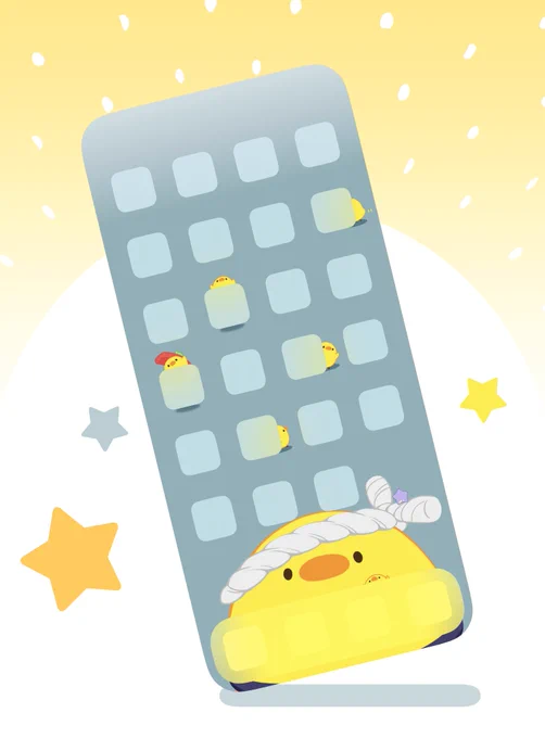 ひよこのお寿司屋さん スマホの待ち受けとロック画面作ってみました～! みなさんのスマホに設定してみてもらえたらうれしいです 位置調整が必要な場合はお気軽にDMくださいませー! ※今回はiPhone用で作ってみてます!