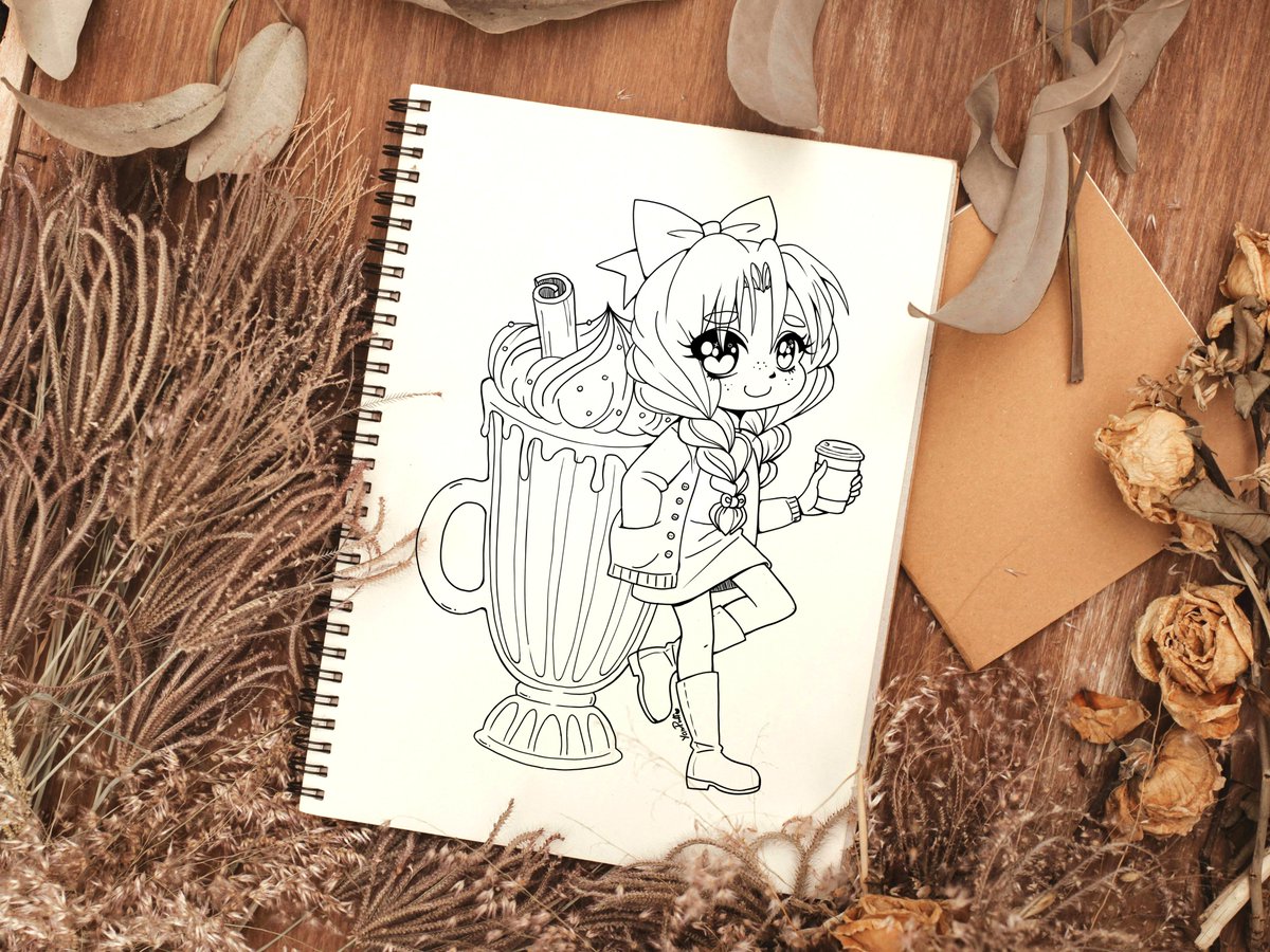 Sweater  weather is all about the warm and cozy drinks! 🍂☕Which is your  favorite? Pumpkin spice? 🎃Hot chocolate? 🍫Or are you more of a tea  person? Whatever your favorite is, enjoy my new free coffee girl  coloring page!
yampuff.com/linearts/chibi…
